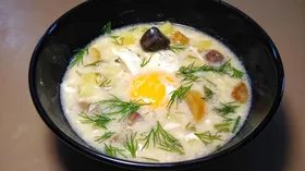 Суп с грибами и яйцами • Южночешская кулайда