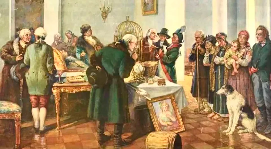 Клавдий Лебедев. Продажа крепостных с аукциона (1910)