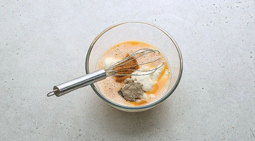 Запеченная манная каша с грушей