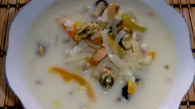 Сливочный суп из мидий с белым вином