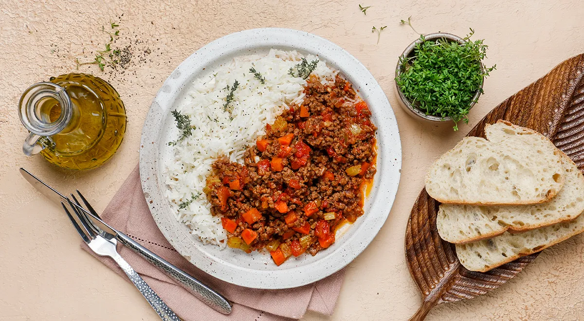 Подлива из говяжьего фарша с рисом