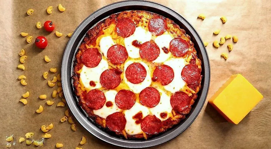 Мак энд чиз пицца - макароны с сыром вместо теста!
