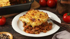 Картофельная запеканка с фаршем в аэрогриле