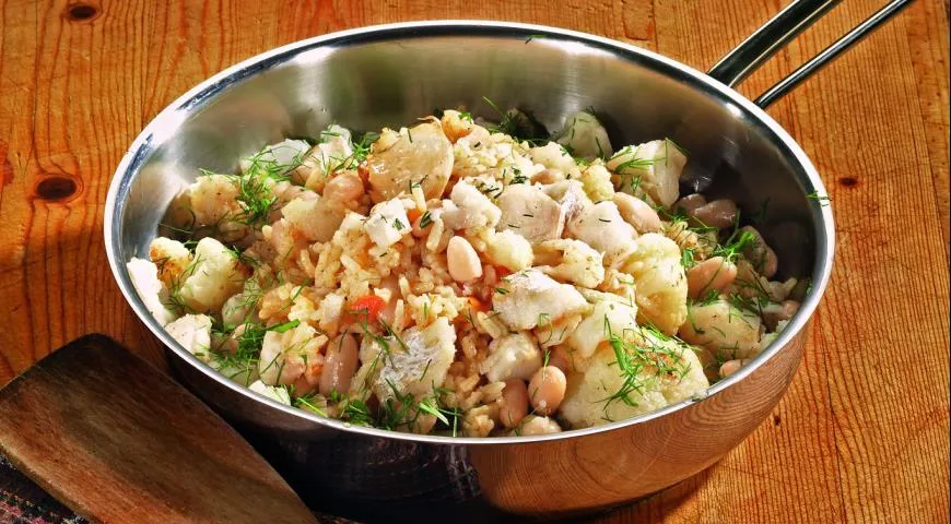 Паэлья с треской и цветной капустой