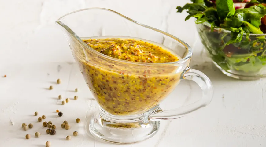 Рецепт заправки из зерновой горчицы и меда