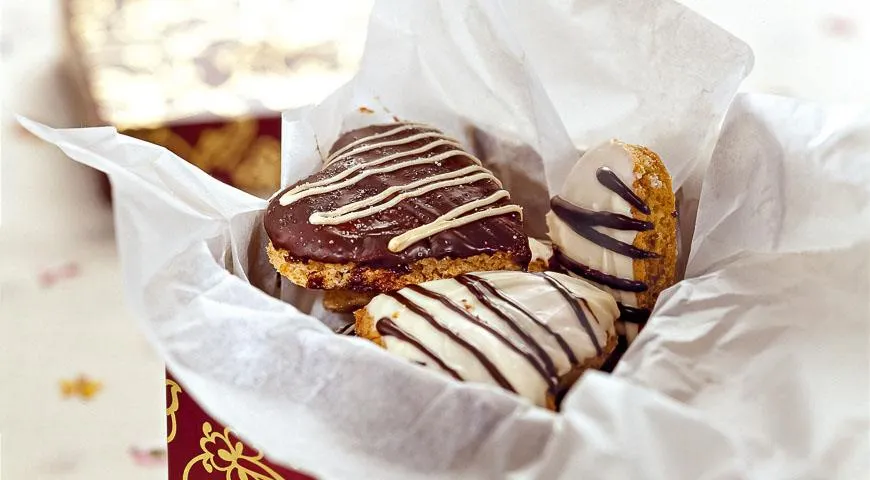 Печенье «Сердечки» с шоколадом