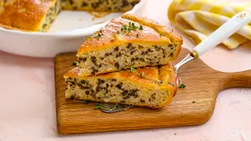 Заливной пирог с печенью и рисом
