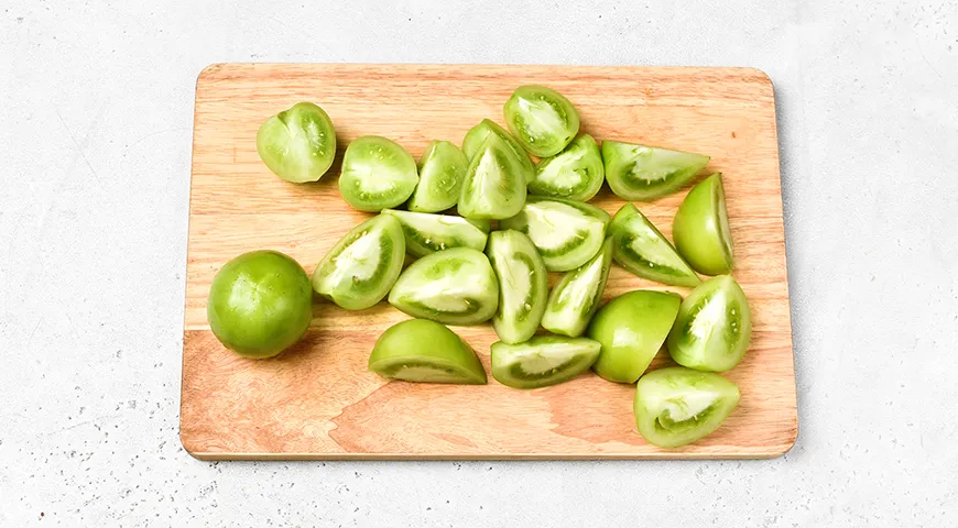 Маринованные зеленые помидоры быстрого приготовления