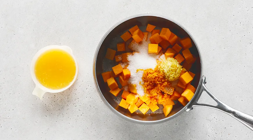 Тыква как манго с апельсином и лимоном