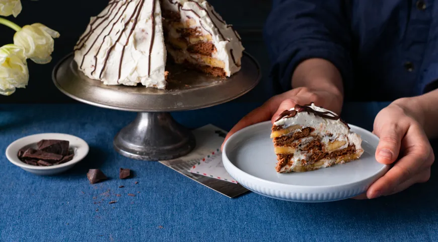 Банановый торт со сметанным кремом рецепт – Еврейская кухня: Выпечка и десерты. «Еда»