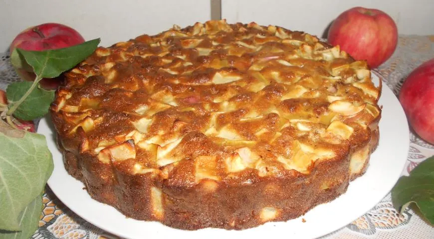 Шарлотка с медом и яблоками — рецепт в духовке + 8 фото
