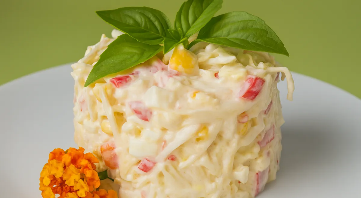 Легкий салат с крабовым мясом