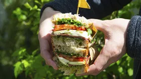 Большой сэндвич с салями