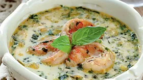Рецепты с молочной продукцией, креветками и бобами