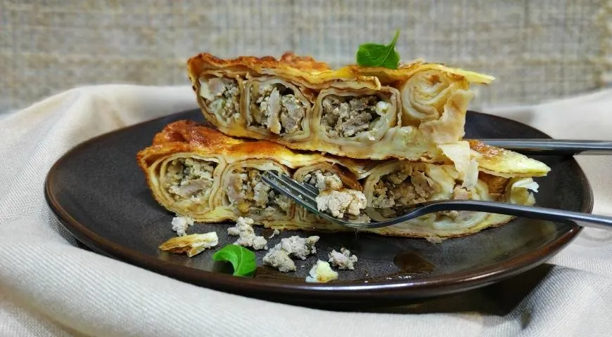 Блинный пирог с заливкой