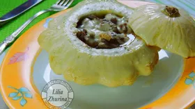 Патиссоны, фаршированные куриной печенью