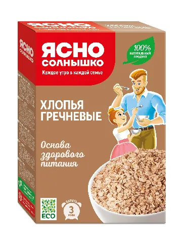 ЯСНО СОЛНЫШКО Хлопья гречневые 375г