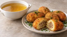 Бульон с картофельными крокетами