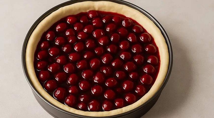 Вишневый пирог на дрожжевом тесте