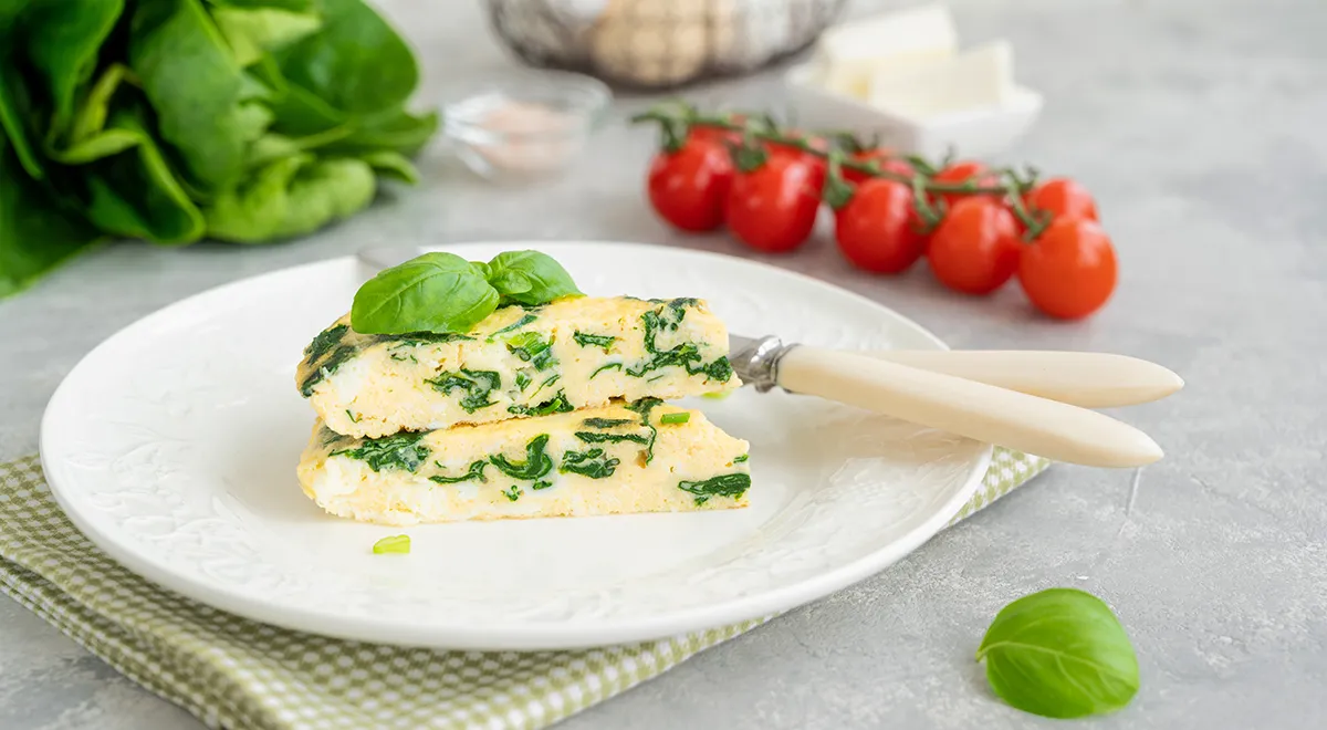 Рецепт омлета с сыром и зеленью