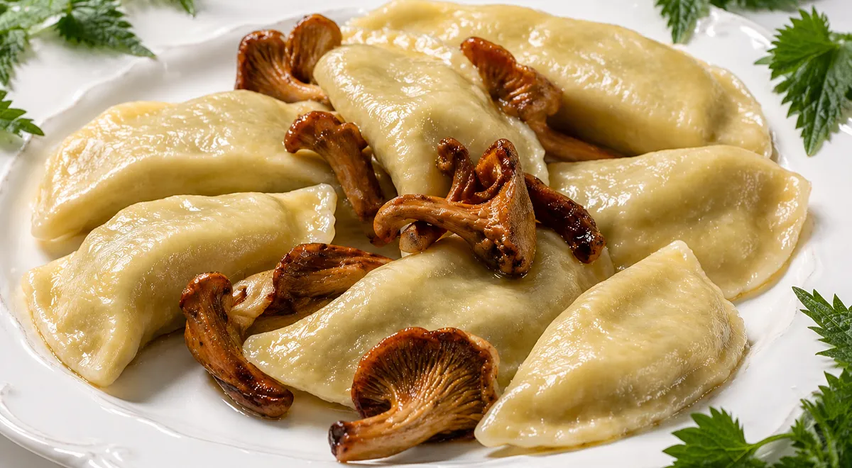 Равиоли с крапивой и лисичками