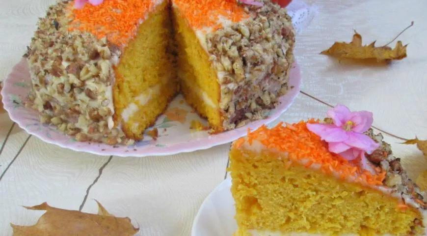 Тыквенный пирог со сметанным кремом