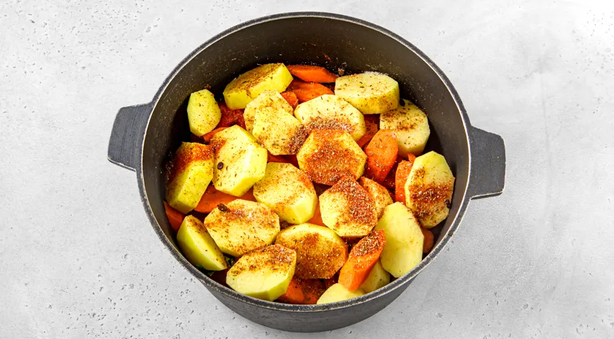 Басма из баранины в казане