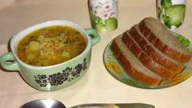 Суп с чечевицей и грибами