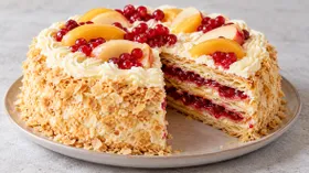 Торт слоеный с калиной