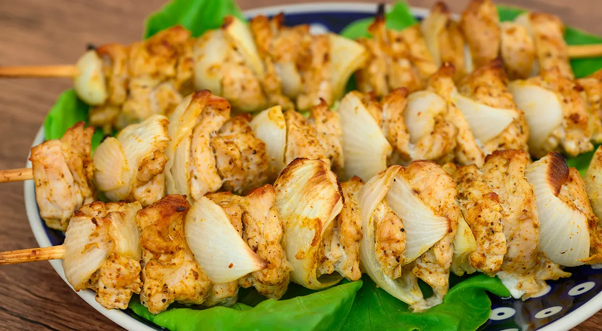 Шашлык из курицы в аэрогриле