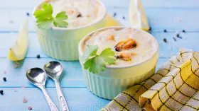 Запеченные мидии с сыром в сливочном соусе