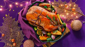 Новогодняя утка с апельсинами и мандаринами