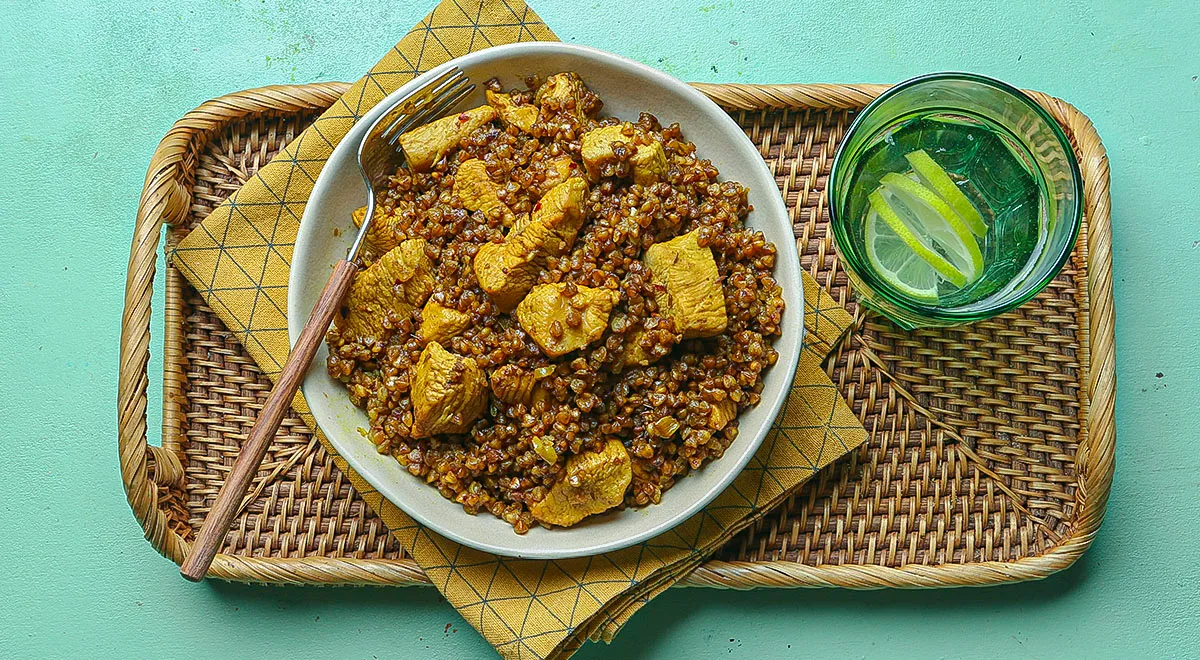 Пилав из гречки с индейкой