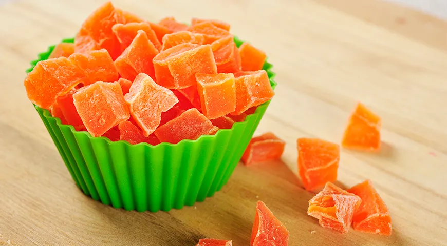 Качественные цукаты должны быть примерно одного размера, целые, без сильных деформаций, крошки