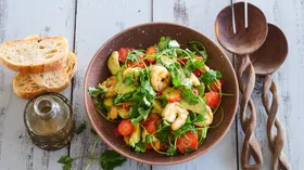 Рецепты с маслом оливковым, кинзой и креветками
