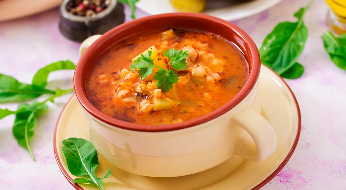 Рассольник с сушеными грибами