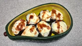 Запечённые роллы с креветками