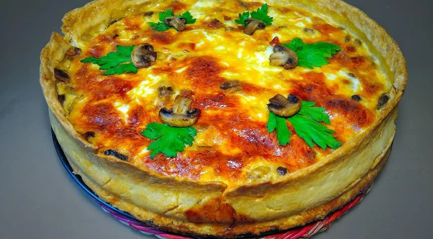 Пирог с грибами — киш лорен