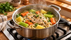 Ароматный куриный суп с сельдереем