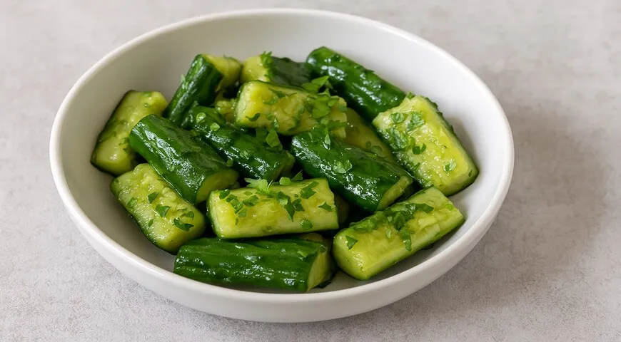 Битые огурцы в пакете — простой и быстрый рецепт малосольных огурцов