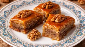 Постная пахлава с медом и грецким орехом