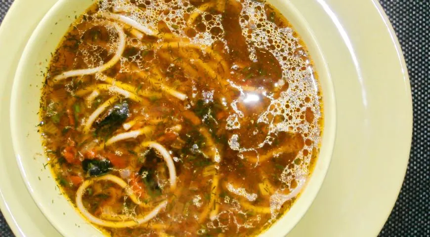 Грибной суп с вермишелью – пошаговый рецепт приготовления с фото