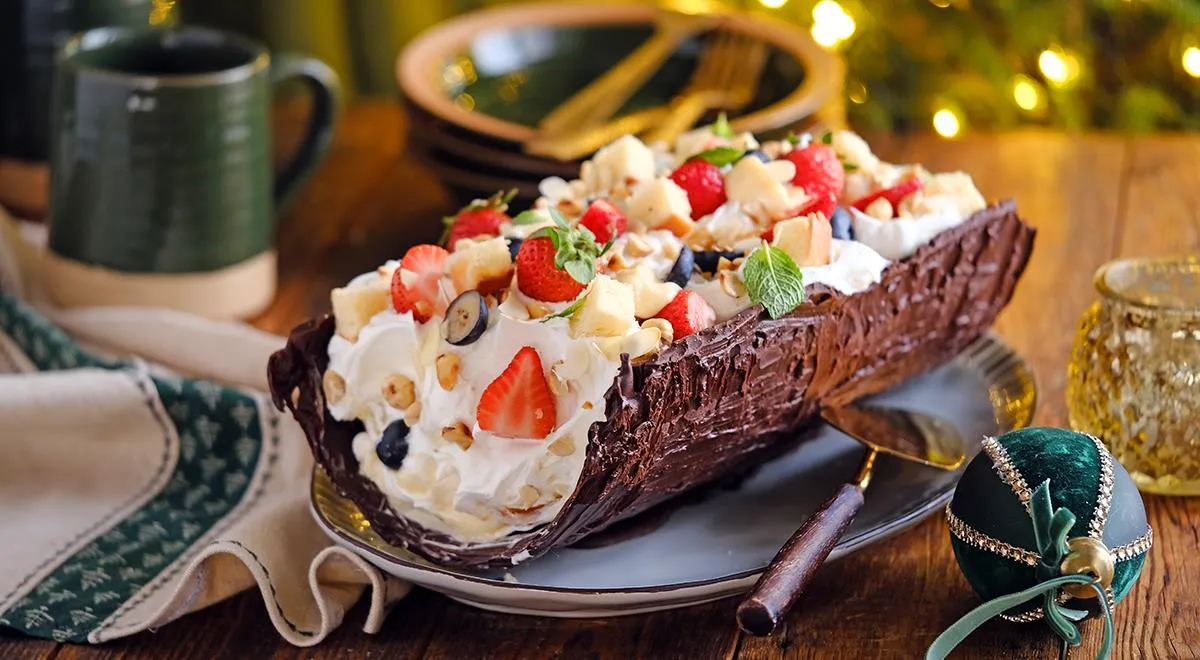 Шоколадное полено по-новому 