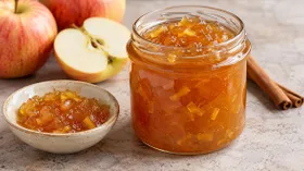 Янтарный джем из яблок с цукатами и корицей
