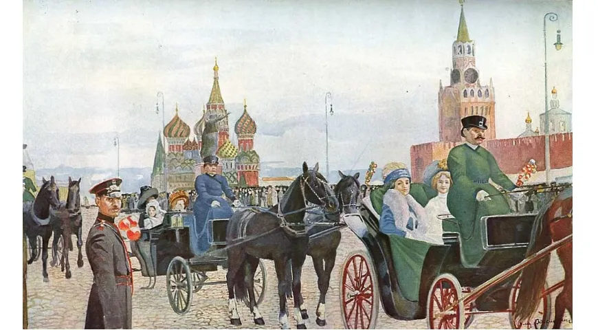 Катание в Вербное воскресенье на Красной площади, Владимир Россинский, 1910-е г.
