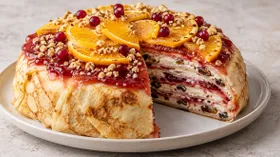 Блинчатый пирог с апельсинами