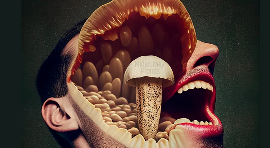 Иллюстрация нейросети к пословице «Если бы, да кабы, во рту росли грибы»