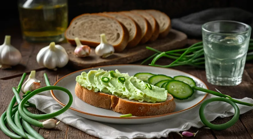 Cало с чесночными стрелками