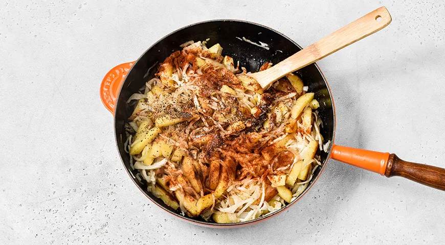Жареная картошка с капустой