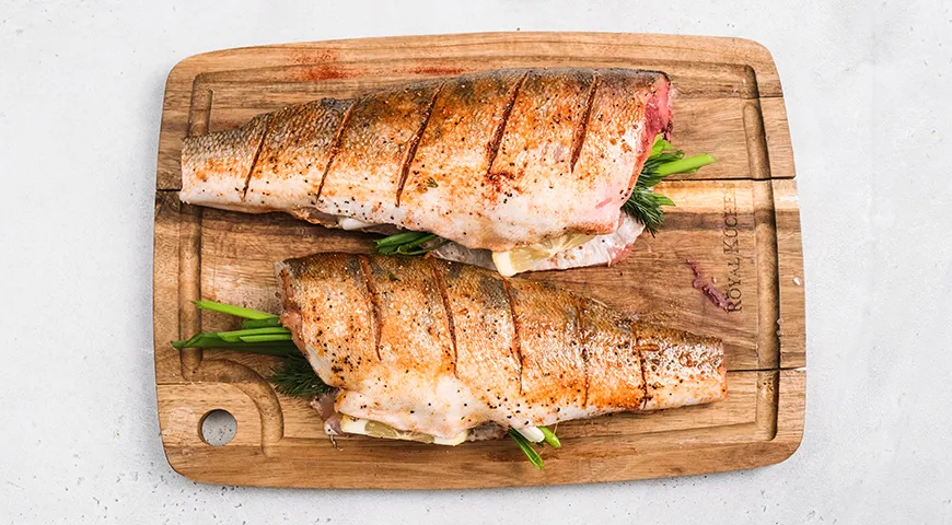 Судак на гриле